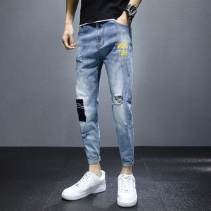 21牛仔裤男修身潮牌休闲九分裤子韩版潮流春季弹力小脚K3301-P55图片