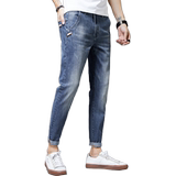 春季牛仔裤男韩版男士小脚弹力休闲修身九分潮牌裤子，男装牛仔裤，星座1006