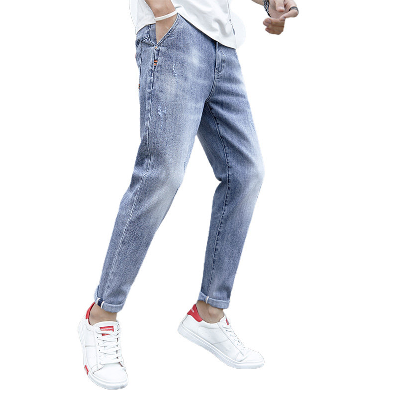 2021春季新款牛仔裤男士小脚裤子弹力潮牌修身九分裤男K320-P50,男装牛仔裤,星座1006