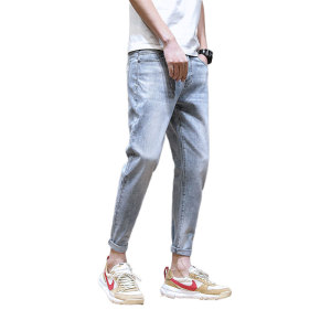 夏季新款 韩版潮流休闲百搭室内修身小脚九分牛仔裤男K301-P50图片