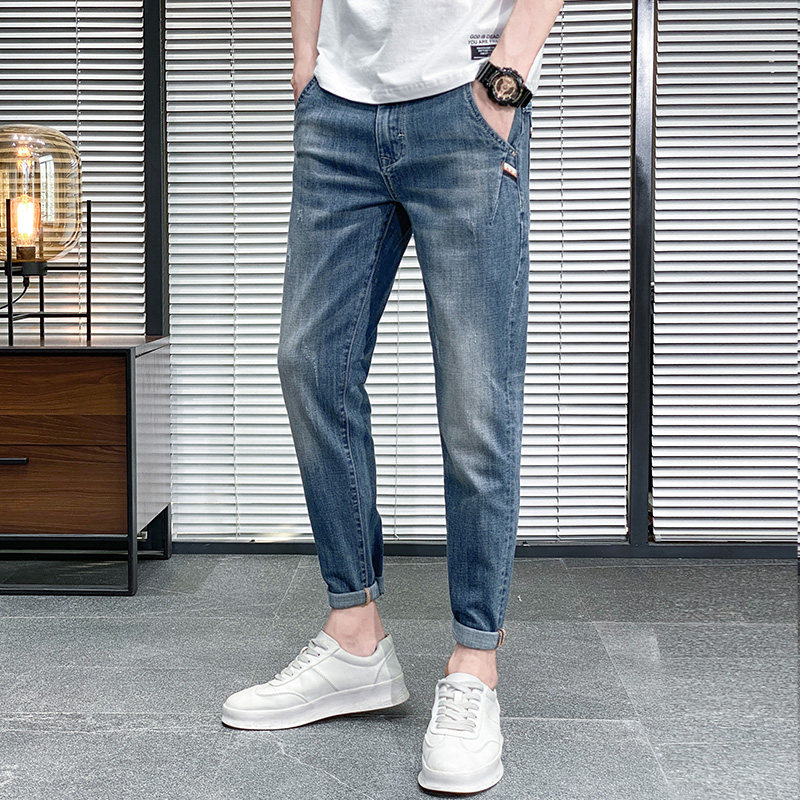 春季牛仔裤男韩版男士小脚弹力休闲修身九分潮牌裤子K327-P50,男装牛仔裤,星座1006