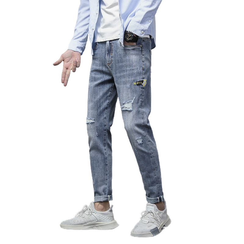 2021春款牛仔裤男士韩版潮流修身潮牌百搭小脚长裤男K323-P50,男装牛仔裤,星座1006