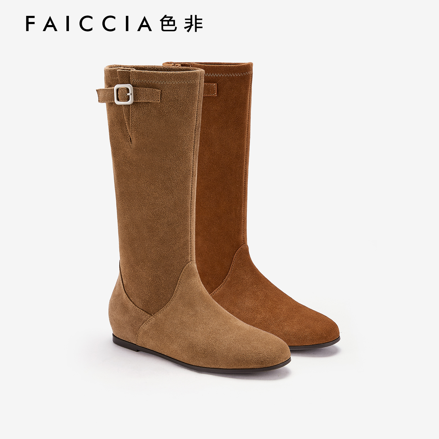 色非韩系内增高堆堆靴女年美拉德