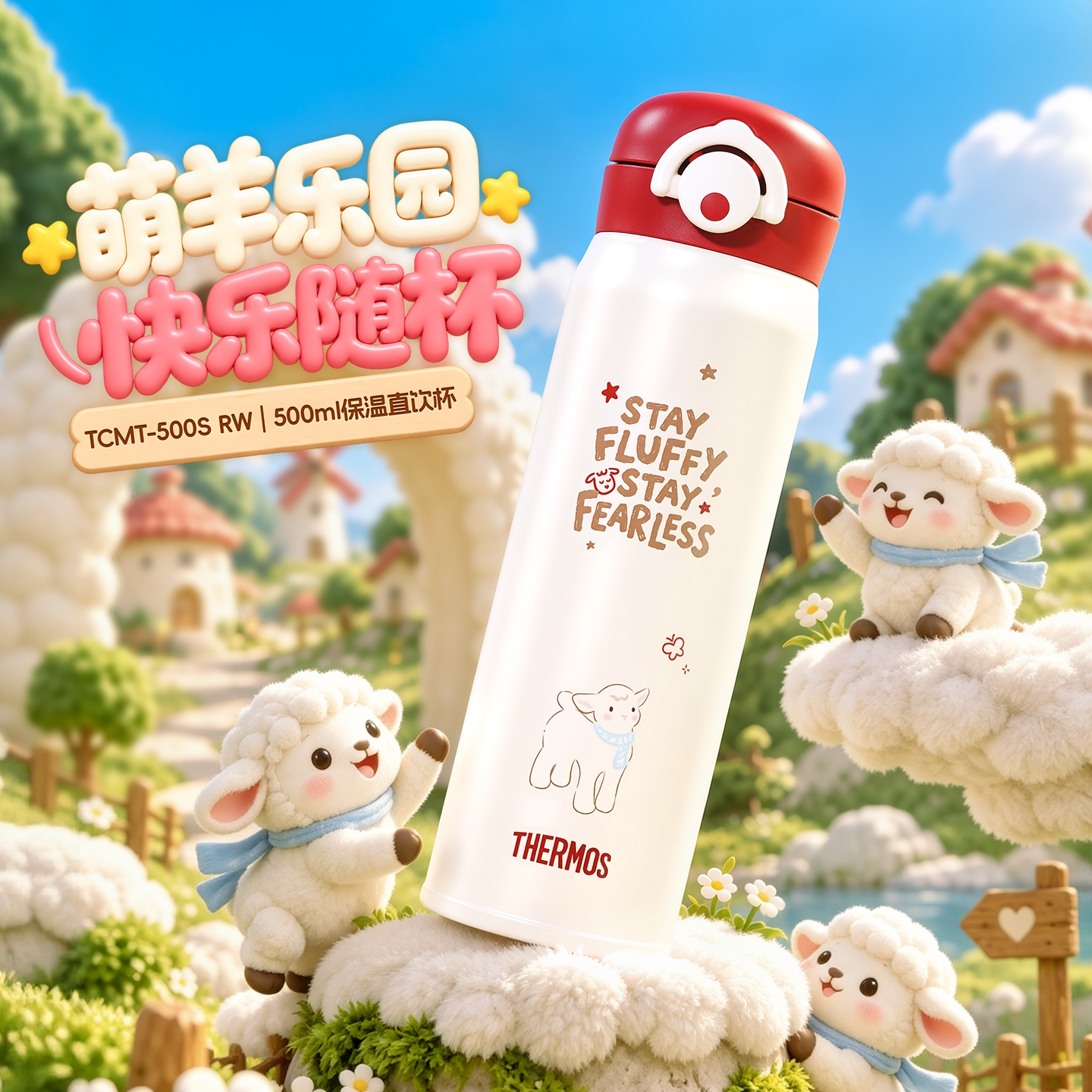 膳魔师儿童保温杯学生上学直饮杯316L不锈钢水杯3岁以上喝水杯