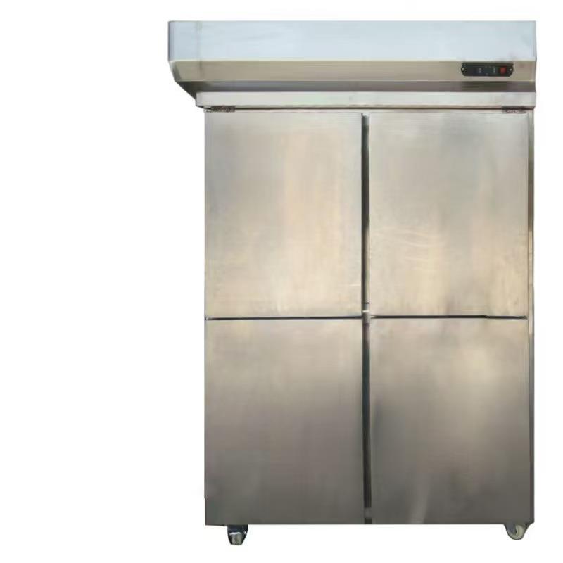四门双温冷藏冷冻插盘冷柜商用冰箱厨房双机双温 不锈钢立式冰柜