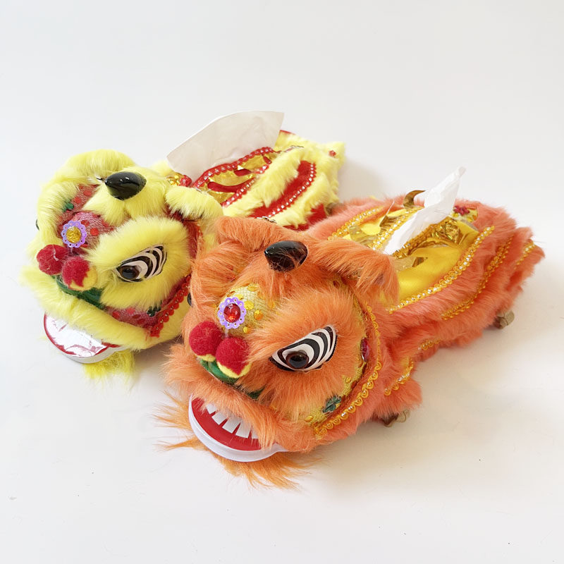 醒狮纸巾套盒舞狮摆件龙年中国风