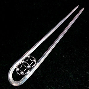 贵州苗族饰品 古装发饰 苗族纯手工工艺品苗银发簪 双钗