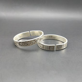 贵州云南少数民族 原创雕花饰品 民族风老传统纯手工打造苗银手镯