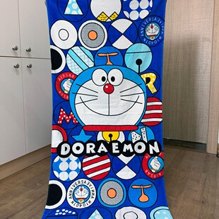 60*120叮当机器猫蓝胖子多啦A梦外贸卡通纯棉割绒浴巾小浴巾