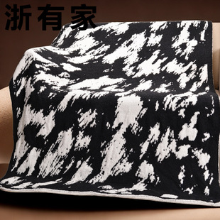 B36半边绒线毯家用保暖半边绒针织毯沙发盖毯冬季民宿搭毯加厚