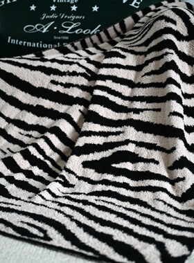 B16斑马纹A类半边绒北欧风软糯休闲毯加绒毛毯客厅沙发毯盖毯床