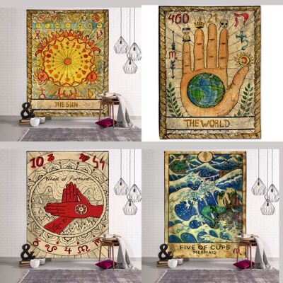 欧美热销彩色塔罗挂布星象太阳手