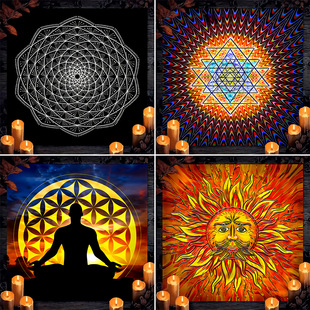 新款塔罗牌桌布蝴蝶蘑菇曼陀罗生命树星座桌布ins风桌布塔罗桌布