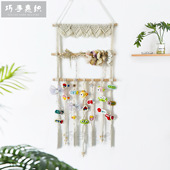 棉绳手工编织挂毯波西米亚风发夹发饰收纳墙壁装 饰 饰儿童房间装