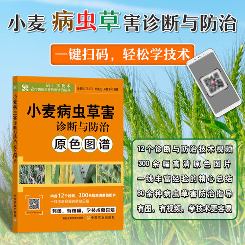 小麦病虫草害诊断与防治原色图谱 325364 孙炳剑 王红卫 刘晓光 孙航军 码上学技术·农作物病虫害快速诊治系列 2024.11