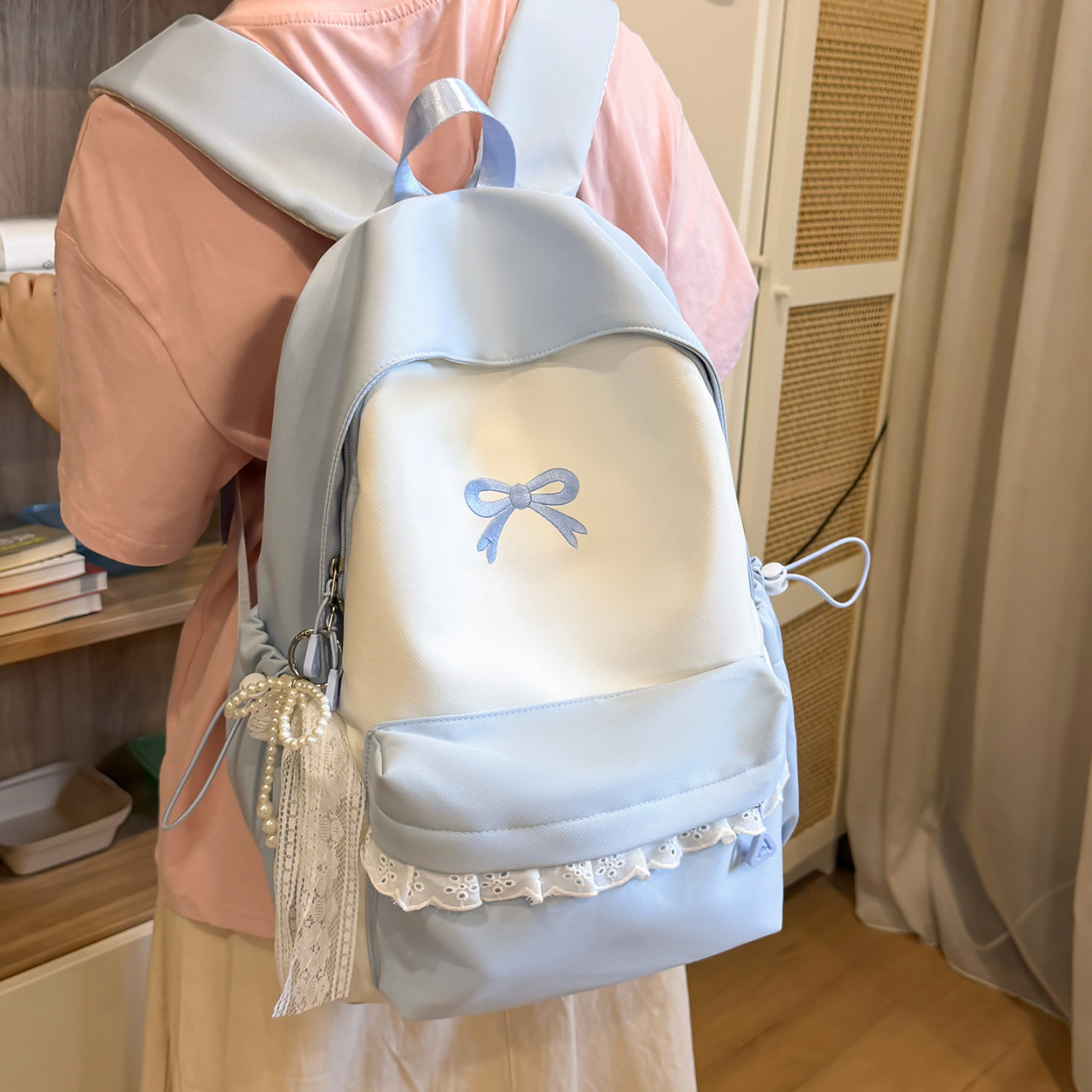 505高颜值蝴蝶结双肩包女学生