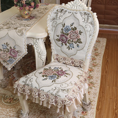 欧式餐椅垫家用坐垫四季通用防滑美式椅垫子奢华餐桌布艺套装定做