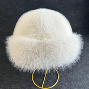 仿皮草貂绒毛帽子女秋冬季新款渔夫盆帽显脸小防寒保暖护耳雷锋帽