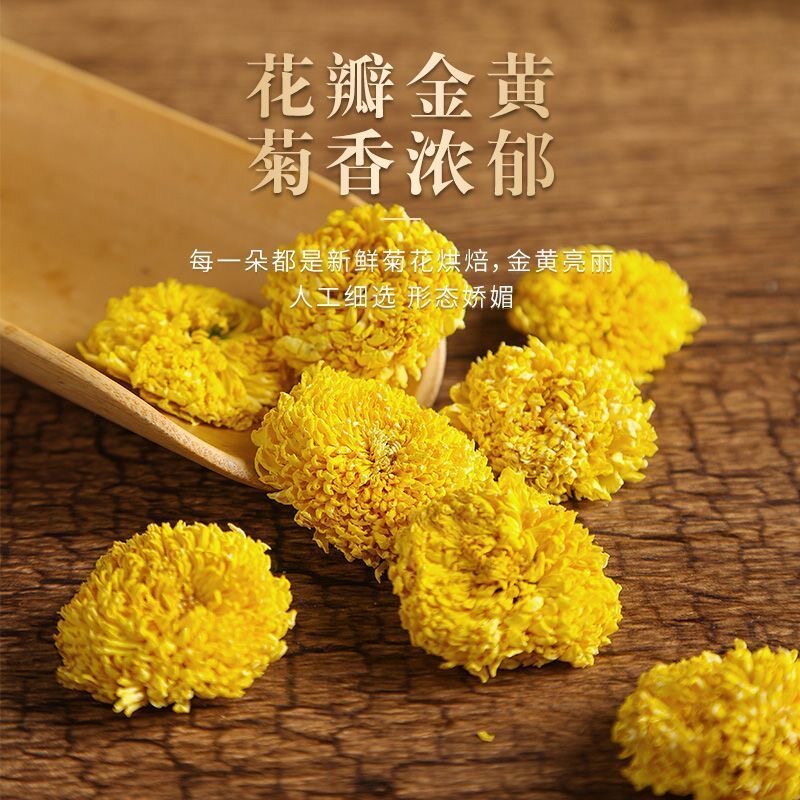 【金蕊贡菊】顶菊徽州皇菊头采大黄菊花茶黄山婺源菊花绣球菊乒乓