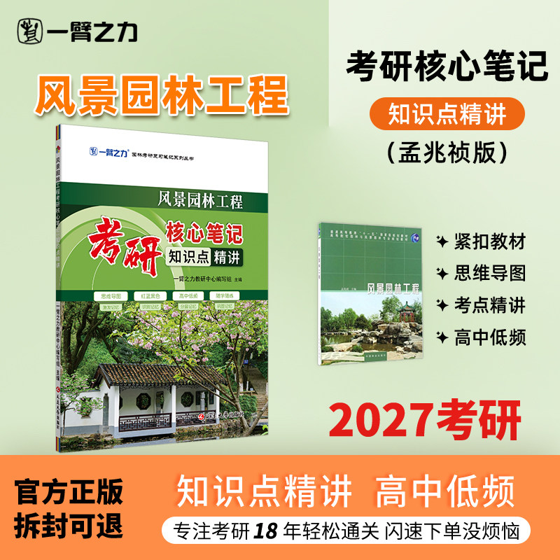 一臂之力2027考研风景园林工程孟兆祯版考研核心笔记风景园林考研知识点精讲精练练习题考研真题库高分笔记思维导图考点速记