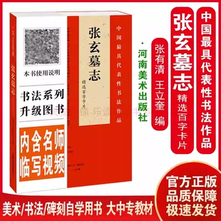 张玄墓志 精选百字卡片 张有清王立奎 河南美术出版社 中国代表性书法作品 内含名师临写视频全覆盖 繁简对照四色彩印8开