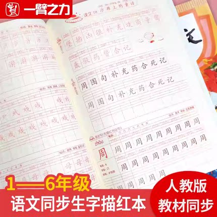 小学生练字帖上册下册钢笔儿童人教版同步书法本硬笔课本语文每日一练贴初学者描红练习写字一年级到六年级