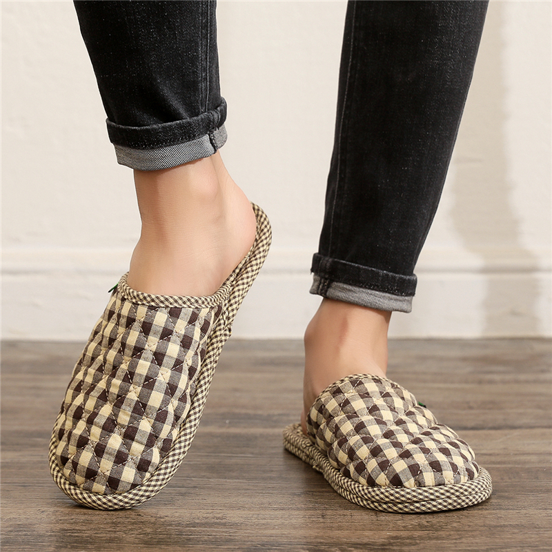 春秋家用布底拖鞋男女居家室内包脚静音木地地板软底家居四季棉拖