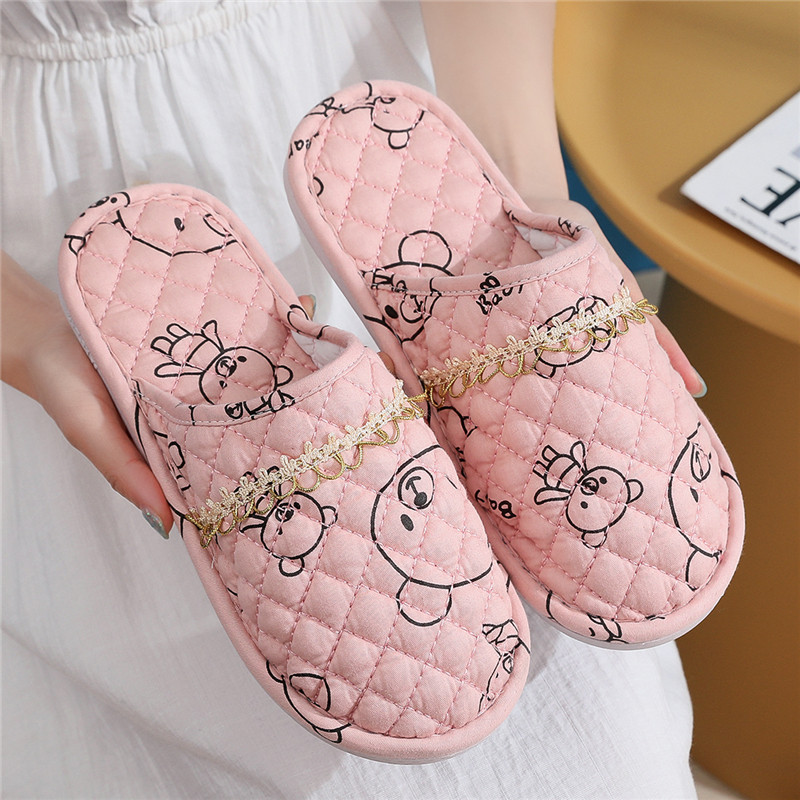 环保纯棉布吹气底布艺木地板居家室内拖鞋秋冬季情侣男女软底无声,居家布艺,居家棉拖/棉鞋,淘宝优惠券,粉丝福利购,淘宝优惠卷