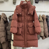 2024冬季 收腰显瘦加厚百搭外套 连帽韩版 新款 宽松加厚羽绒服女长款