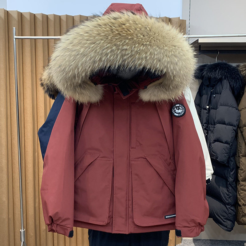 2024年秋冬韩版大毛领工装羽绒服女派克服小个子宽松加厚连帽外套