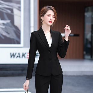 职业面试酒店工作服 女士收腰黑西服外套小个子大学生正装 西装 套装