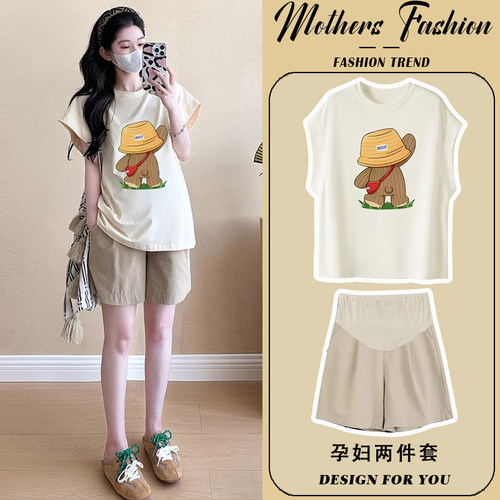 孕妇套装夏季外出产检一套穿到生