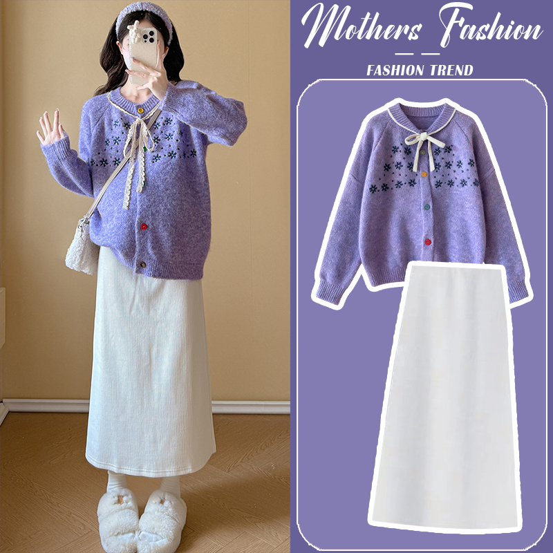 孕妇连衣裙套装秋冬2025新款