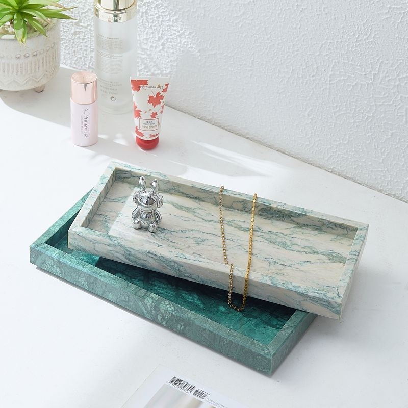 卫浴大理石长条托盘盒香氛护肤品收纳盘居家玄关边柜桌面置物摆件,家居饰品,香薰托盘,淘宝优惠券,粉丝福利购,淘宝优惠卷