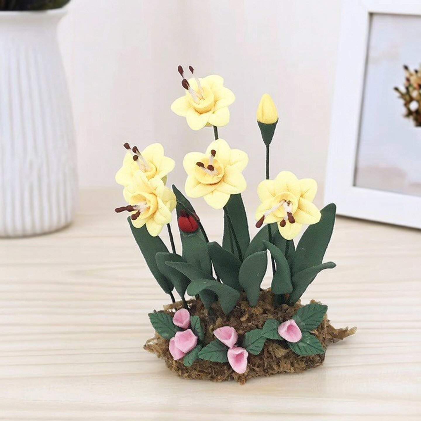 1:12分BJD迷你娃娃屋dollhouse摆件拍摄道具花园场景盆景花模型