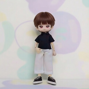 雾岛 阿巳3.0衬衣人偶兵人娃娃衣服大12分BJD娃衣短袖内搭衬衫