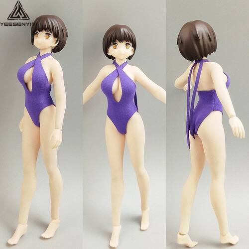 6寸绑带泳衣12分SHF机娘手办模型适配1/12兵人性感泳装BJD娃衣服