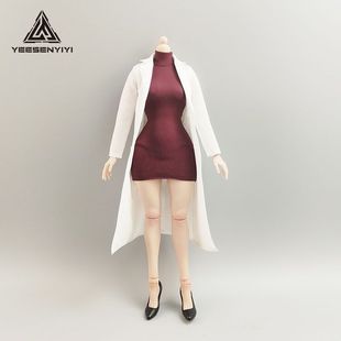 1/6白色风衣高领打底裙子SHF配件12寸女兵人机娘衣服12分BJD娃衣