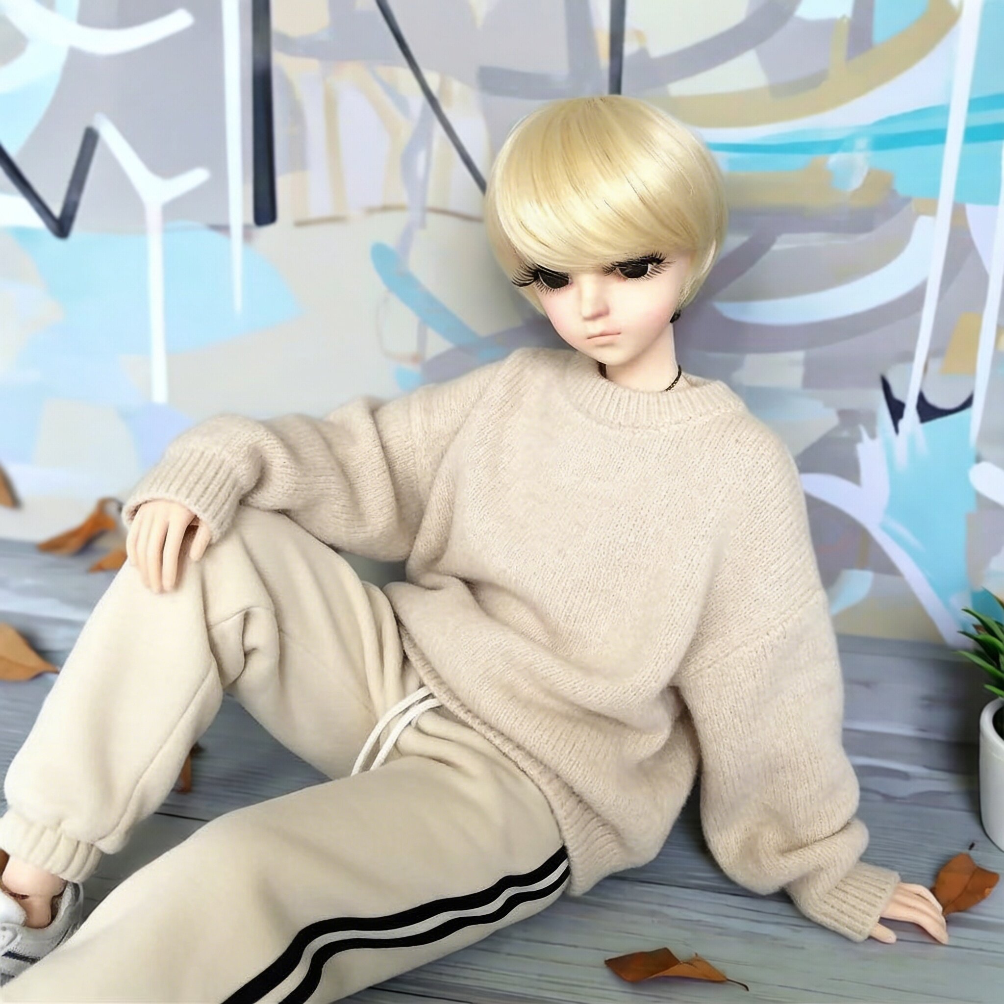 雾岛 bjd sd 3 4 6 8分娃娃男女叔古风娃娃假发发套 短发假毛假发