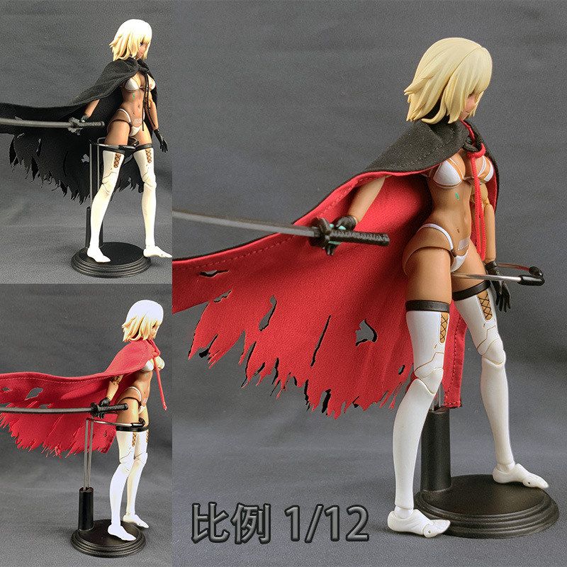 1/12女兵人机娘披风6寸素体斗篷娃娃铁丝造型衣服SHF可动人偶娃衣