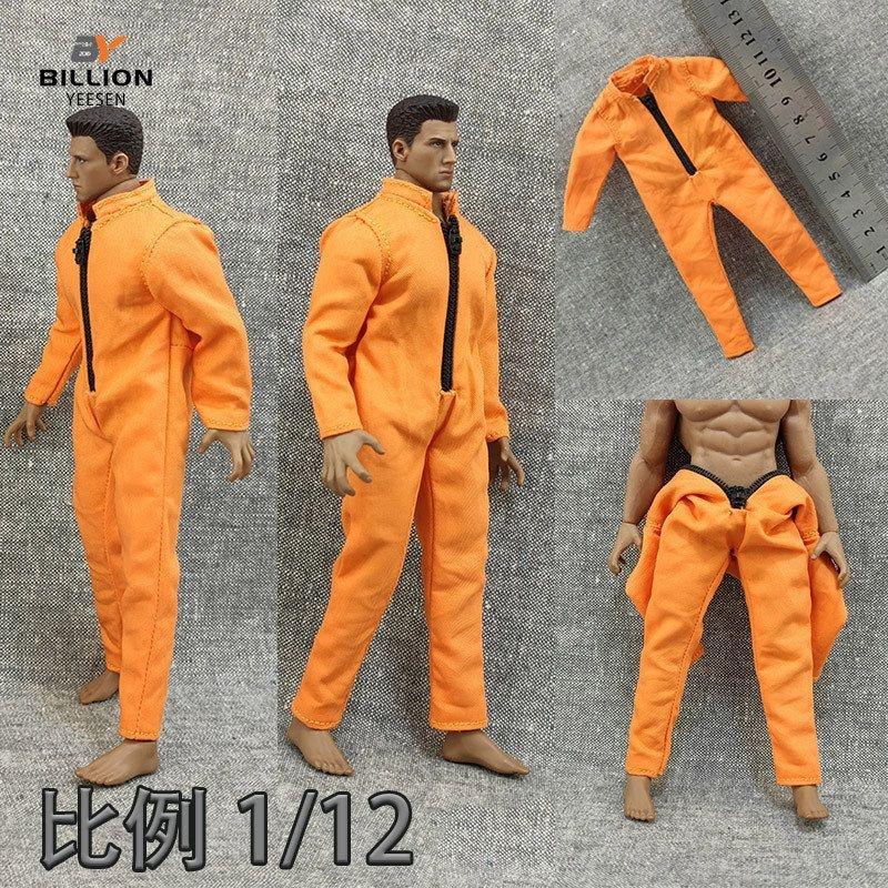 1/12兵人连体囚衣6寸可动素体手办玩具衣服15CM娃娃模型周边服装