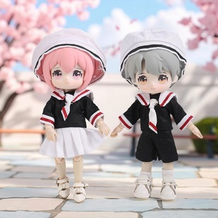 雾岛工坊 ob11水手服校服摩卡少女樱校园制服12分bjd娃娃衣服gsc