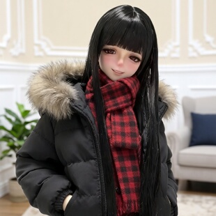 雾岛346分BJD娃娃假发SD甜美毛发妹妹黑色齐刘海长直整头套毛坯发