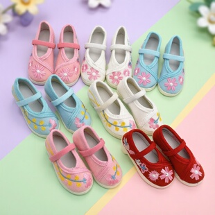 3分BJD/SD娃娃用低跟绣花鞋子60CM娃娃高跟鞋百搭娃娃换装配件