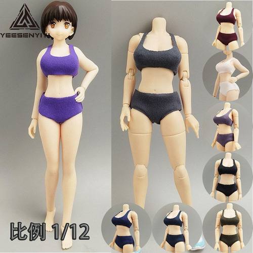 1/12运动背心三角短裤女兵人衣服12分BJD娃娃可动手办模型娃衣