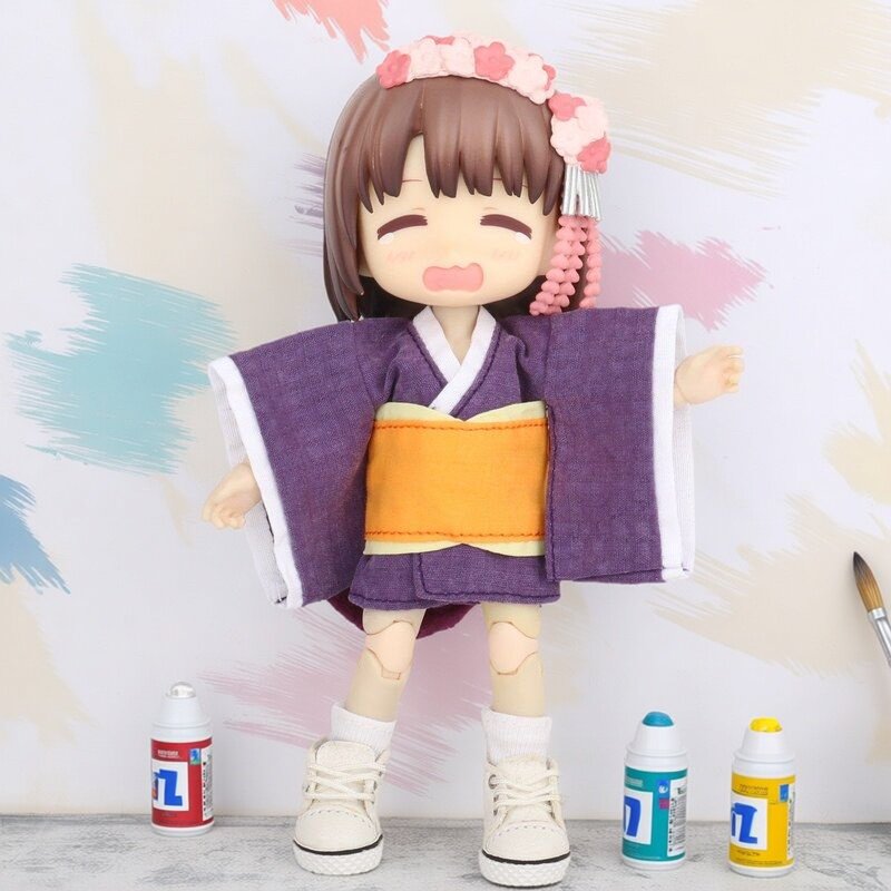 雾岛工坊 ob11猫女和服浴衣猫娘12分bjd娃娃衣服gsc素体粘土人