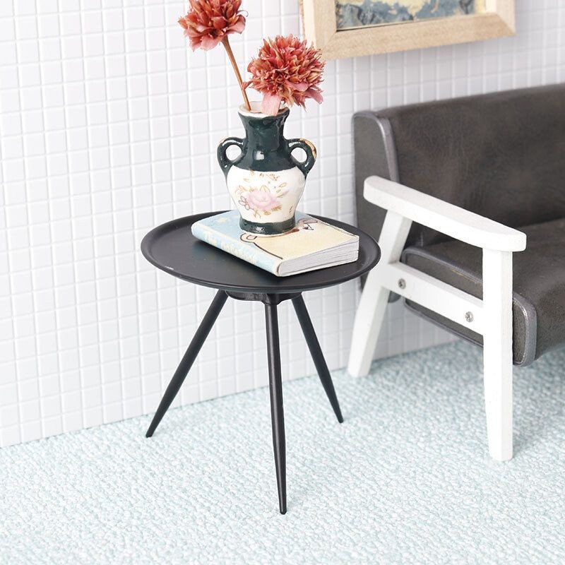 微缩家具模型铁艺茶几桌子迷你diy1:12分ob11娃娃屋dollhouse玩具