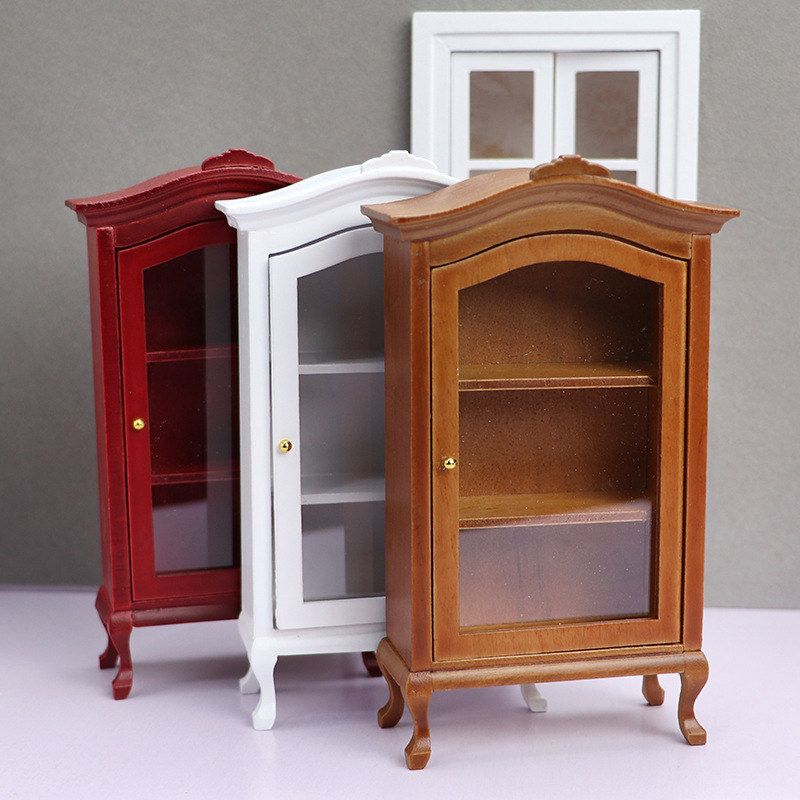DIY娃娃屋模型1:12微缩珍藏柜迷你家具柜子仿真家具展示柜工艺品