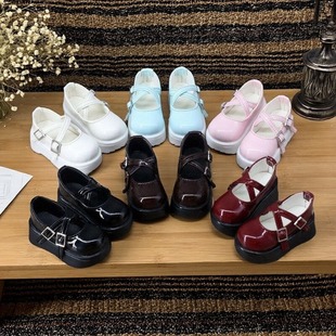 bjd6分4分娃鞋厚底增高鞋亮皮皮鞋1/4娃娃鞋子配件lo鞋百搭玩具鞋
