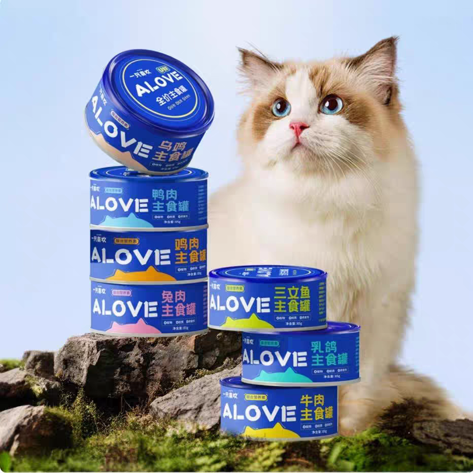 一只喜欢全价主食罐乳鸽三文鱼牛肉鸡肉营养美味猫罐头湿粮拌饭